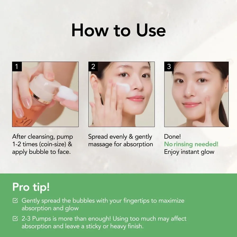 30 Seconds Quick Bubble Mask, Cica Micro-bubbles, Korean Skin, 50 Uses, 2.36 oz